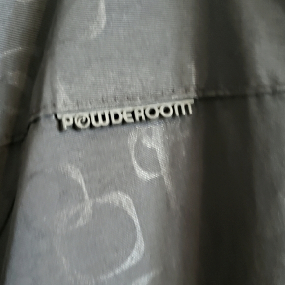 Powderoom Ride Harder Ski Pants Black Damask Pattern Semi Reflective W-M EUC - Picture 7 of 15